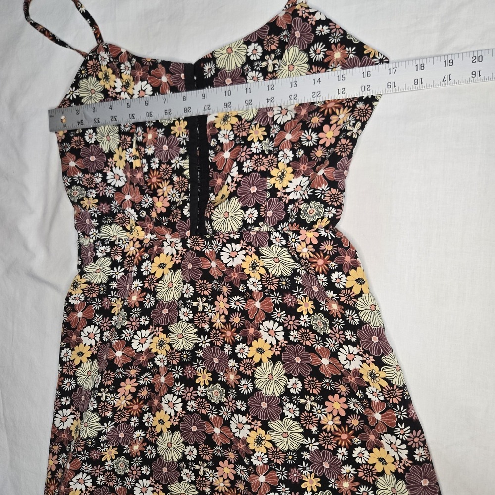 Lily Rose A-Line Dress Large Floral Polyester Spaghetti Straps Stretchy Back - Picture 9 of 11